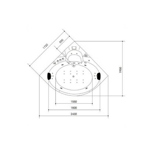 PureHaven Whirlpool mit Wasserfall, Heizung, Lichttherapie, Soundsystem, Bluetooth