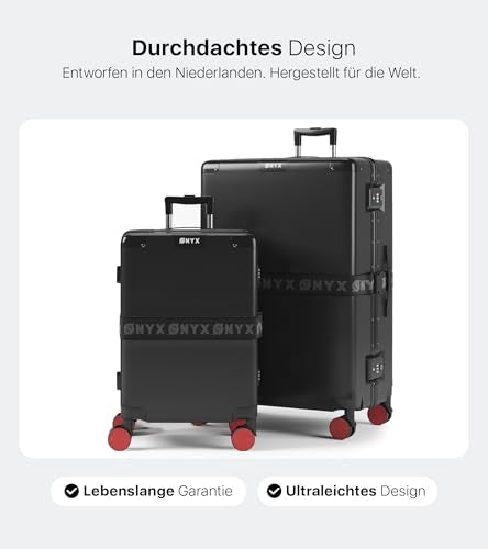 ONYX Hartschalen Reisekoffer-Set (2-teilig) mit Aluverschlüssen, TSA-Schloss, 360°-Rollen