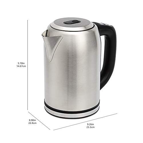 Amazon Basics Edelstahlwasserkocher (1,7L) mit Digitalanzeige und Warmhaltefunktion