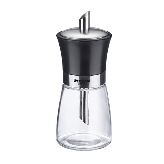 Westmark Zuckerdosierer aus Glas (190ml): Rostfreier Edelstahl (Schwarz-Silber)