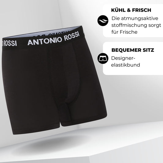 ANTONIO ROSSI Herren Fitted Boxer Hipsters (12er-pack): Schwarz