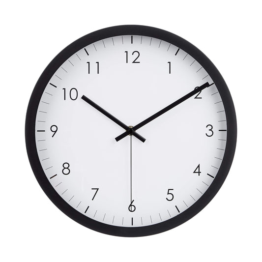 Amazon Basics Wanduhr (30cm): Batteriebetrieben, Rund, Leicht Ablesbar, Lautlose