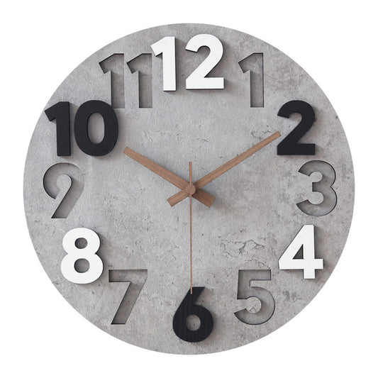 Stellarize Modern Holz 3D-Wanduhr (30cm) ohne Tickgeräusche für Wohnzimmer, Küche, Büro