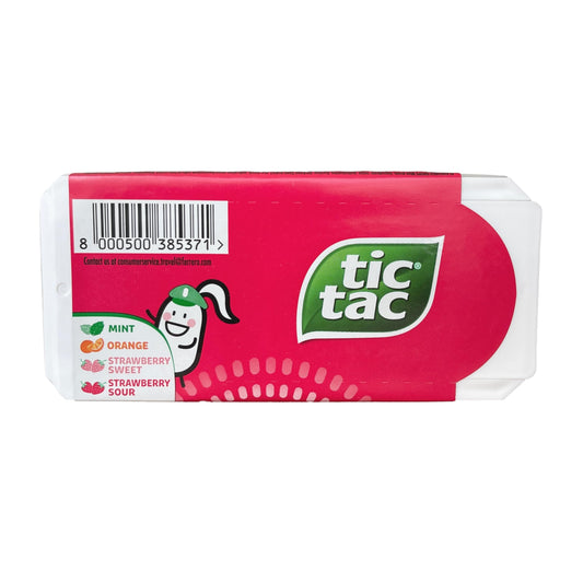 Kleiner Genuss, große Vielfalt – die Tic Tac Strawberry Edition im Mini-Mix bietet dir 60 handliche Schachteln à 3,8 g in vier leckeren Sorten. Perfekt zum Teilen, für unterwegs oder als süße Aufmerksamkeit – ideal auch zu Halloween oder anderen Anlässen.
Eigenschaften:
Gesamtinhalt: 228 g, aufgeteilt in 60 Mini-Schachteln (à 3,8 g)
Sortenvielfalt: 15x Erdbeer-Süß, 15x Erdbeer-Sauer, 15x Orange, 15x Minze
Ideal zum Verteilen – für Partys, unterwegs oder als Mitgebsel
Kompakt & praktisch: Einzeln verpac