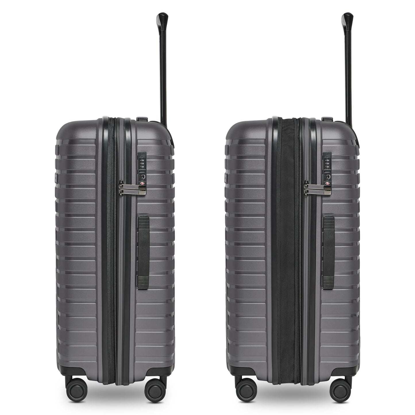 PACTASTIC Hartschalen Reisekoffer-Set (3-teilig) mit Dehnfalte & TSA-Schloss