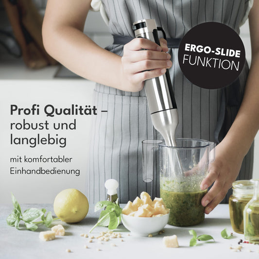 LEBENLANG Premium Stabmixer Set (1200W) inkl. 5x Zubehör & Spritzschutz