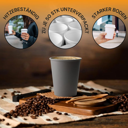 LogiPack GeRo 260ml Kaffeebecher (200 Stück): Hitzebeständiges Heißgetränkebecher
