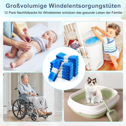 PARPAT Windeleimer Nachfüllkassetten 12er-Pack | Geruchsdichte Nachfüllfolie 4,5m