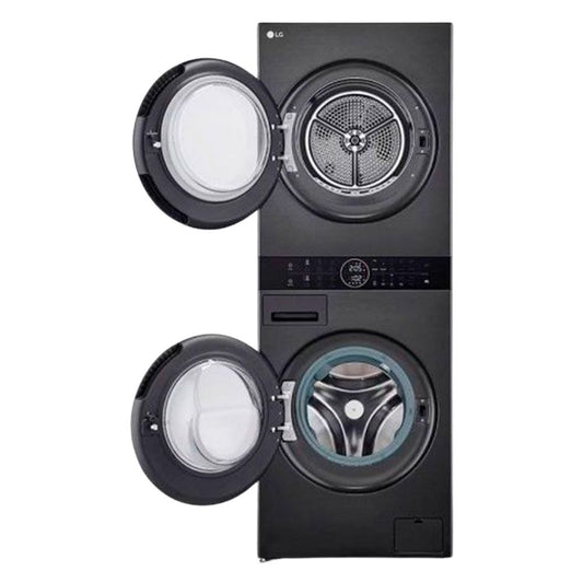 LG (WT1210BBF) Washtower: Waschmaschine - 12kg & Trockner - 10 kg | Einheitliches Panel, WiFi, Schwarz