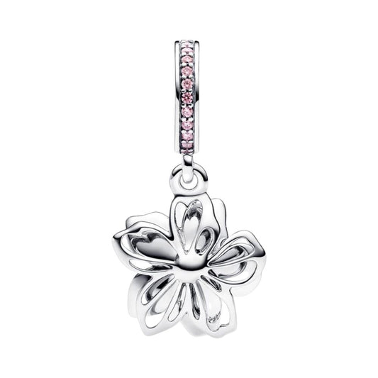 Feitery Cherry Blossom Dangle Charm Herz-Anhänger Armband zum Muttertag