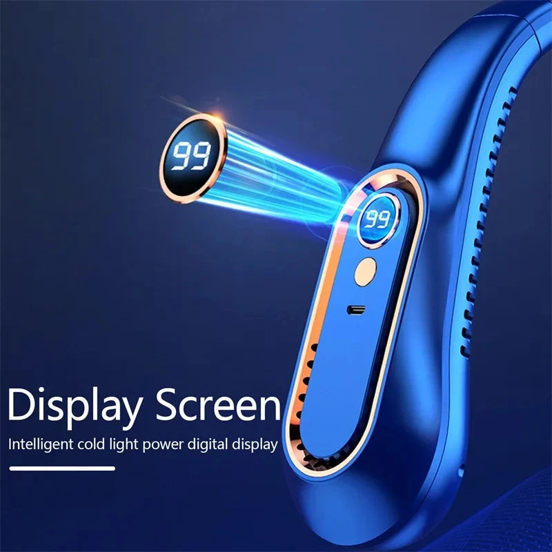 Hands-Free Halsventilator | USB Wiederaufladbar, 5 Geschwindigkeiten, 3600 mAh 1