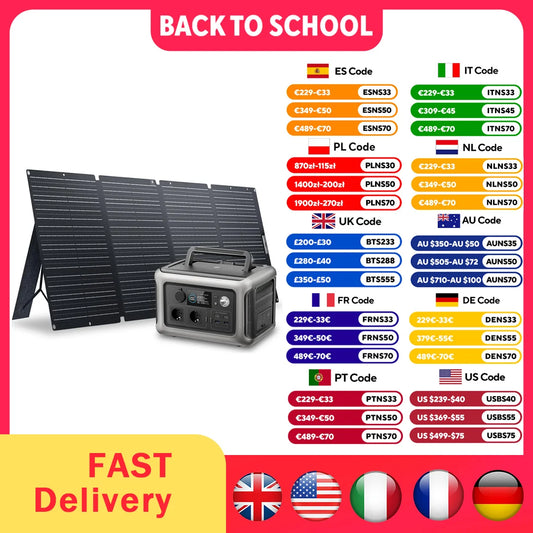 ALLPOWERS R600 Solargenerator mit Solarpanel (Optional), 600 W 299 Wh Tragbares LiFePO4-Kraftwerk mit Solarladegerät für Camp