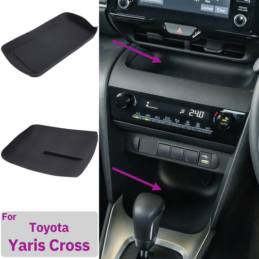 Für Toyota Yaris Cross Silikonmatte – Flexible Konsolenauflage für Kabelloses Ladegerät, Rutschfest, Geräuschdämpfende Aufbewahrungsbox