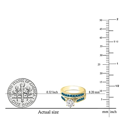 DazzlingRock Collection (DR1882-1834-14KY-6.5) 14Kt Gelbgold, Rundschliff, (K) Blauer Diamant