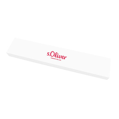 s.Oliver 'Infinity' Leder-Edelstahl Armband für Herren in Schwarz (Länge: 20-21,5cm)