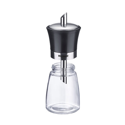 Westmark Zuckerdosierer aus Glas (190ml): Rostfreier Edelstahl (Schwarz-Silber)