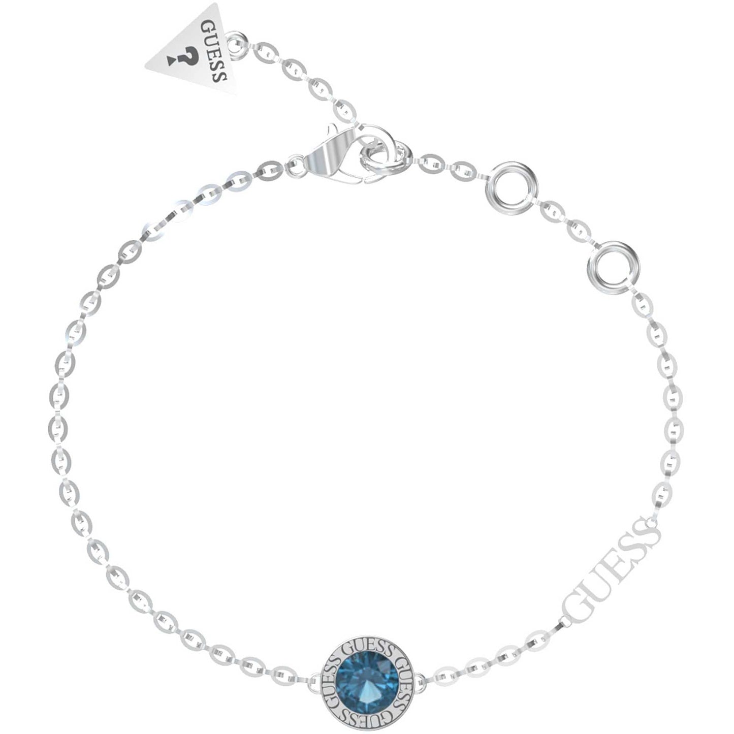 GUESS Metall Saphir Damen-Armband in Farbe Silber inkl. Geschenkbox