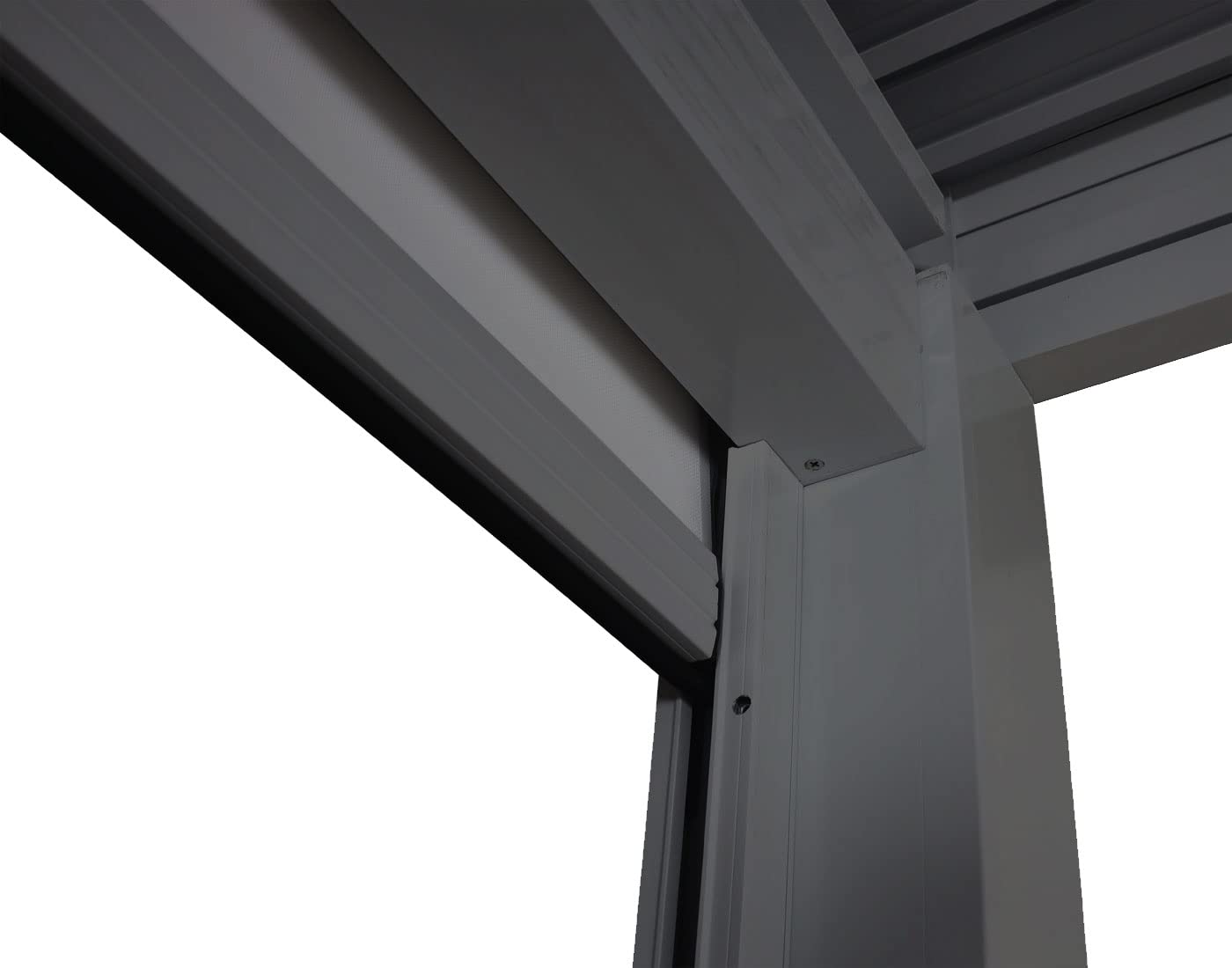 Pergola (HWC-L46) Garten-Lamellen-Pavillon mit Seitenwand-Rollo (3x4m): Sturmfest, Alugestell