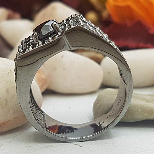 DazzlingRock Collection (KS715-12) 10K Weißgold, Rund Schwarz-Diamant