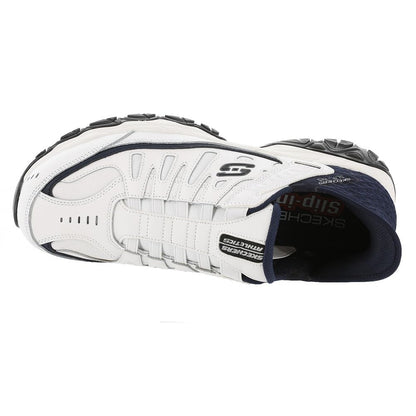 Skechers 'Afterburn M. Fit Grill Captain' Herren Slip-Ins Schuhe (Weiß-Marineblau)
