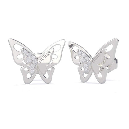GUESS 'Fly Away' Schmetterlinge Damen-Ohrringe in Silber