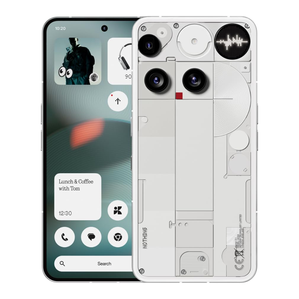 Nothing Phone (3) – Smartphone mit 50 MP Triple-Kamera, 24h Silizium-Kohlenstoff Akku, 6,67" 120Hz AMOLED Display, Glyph Matrix, 16GB + 512GB – Weiß