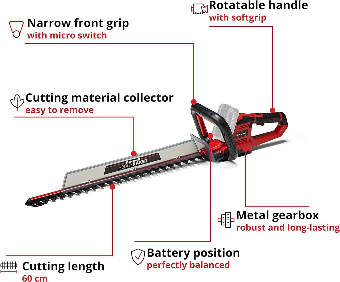 Einhell Akku-Heckenschere (GE-CH 18/60) Li-Solo Power X-Change ohne Akku