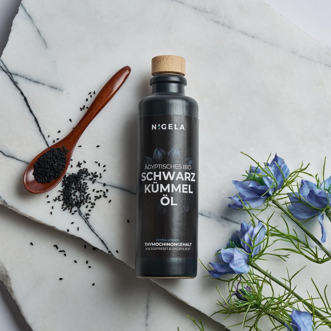 Nigela BIO Ägyptisches Schwarzkümmelöl (200ml) mit hohem Thymochinongehalt