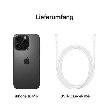 Apple iPhone 16 Pro 256GB (Titan-Schwarz): 5G Handy mit Kamerasteuerung, 4K-120fps Dolby Vision