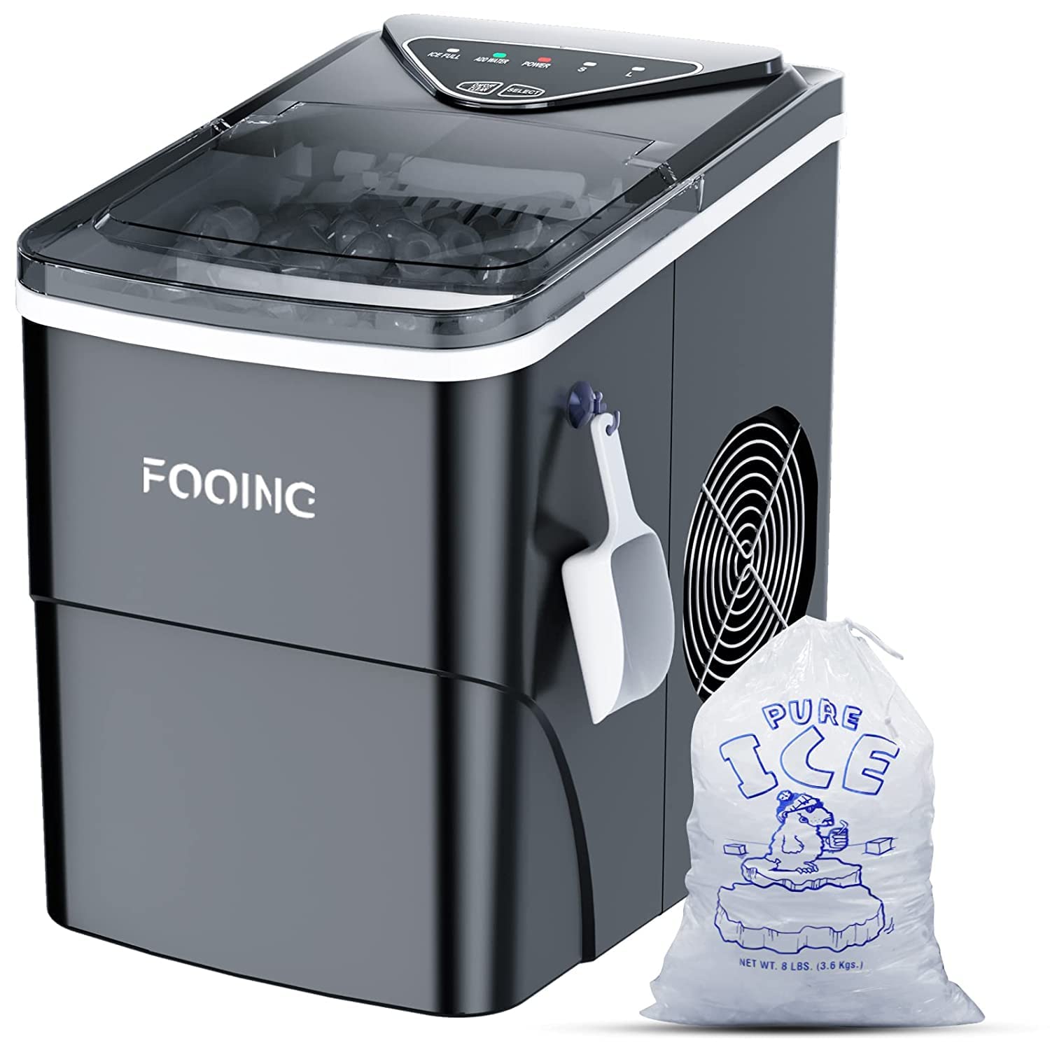 Eiswürfelmaschine - Ice Maker in NUR 6 Minuten mit Selbstreinigungsfunktion (15kg): Leise