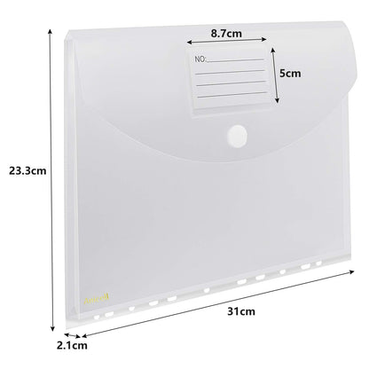 Dokumentenmappen DINA4 (20er-Pack) mit Binderlöcher/Klettverschluss und Etikettentasche