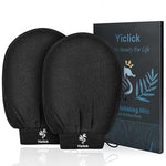 Yiclick Koreanische Peeling-Handschuhe für Bad, für Damen und Herren (Schwarz)