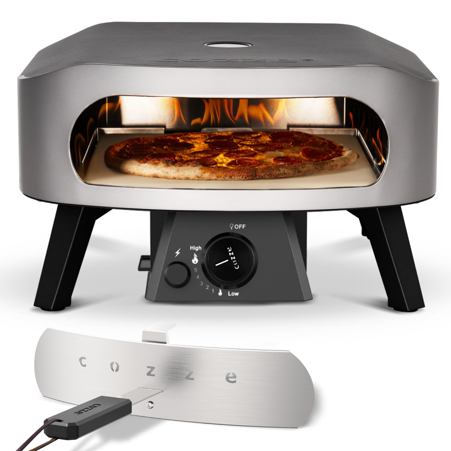 COZZE Mini Gas-Pizzaofen (50mbar) mit Regulator für kleine Pizzen