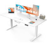Flamaker Schreibtisch (160x80cm): Elektrisch Höhenverstellbar mit Memory Funktion in Weiß