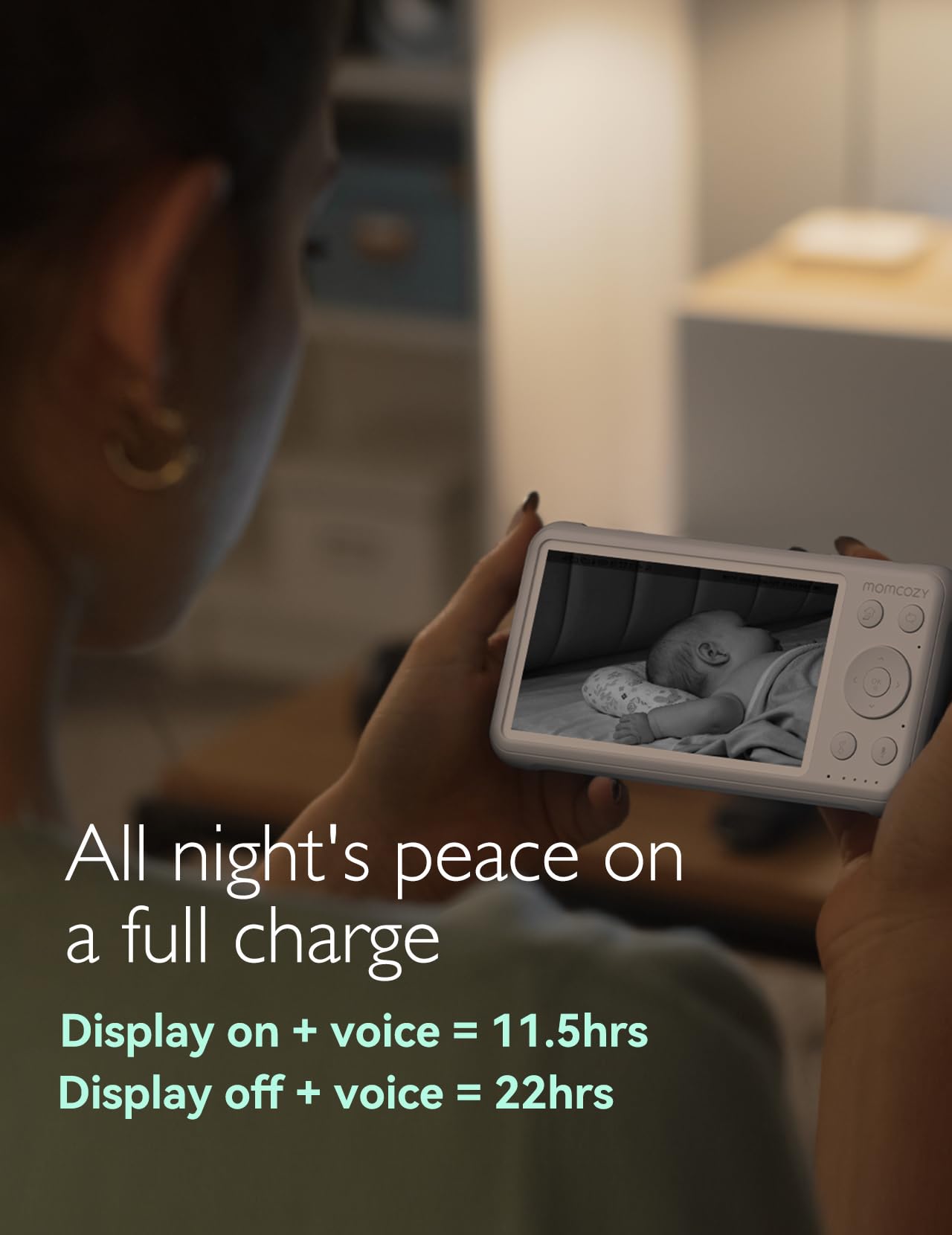 Momcozy BM01 Video-Babyphone: 5-Zoll-HD-Display, 360°-Sicht, Nachtsicht & Zwei-Wege-Kommunikation