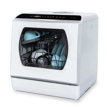 Hermitlux Mini-Geschirrspüler für 4 Bestecksätze, 5 Liter Wassertank, 6 Programme