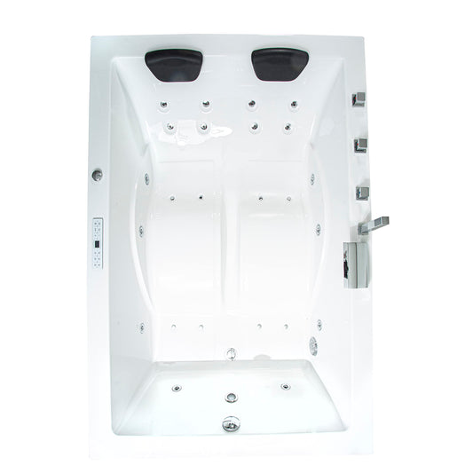 Basera® Premium Indoor-Whirlpool XXL mit 24-Massagedüsen: Heizung, LED, Touchpanel, Bluetooth