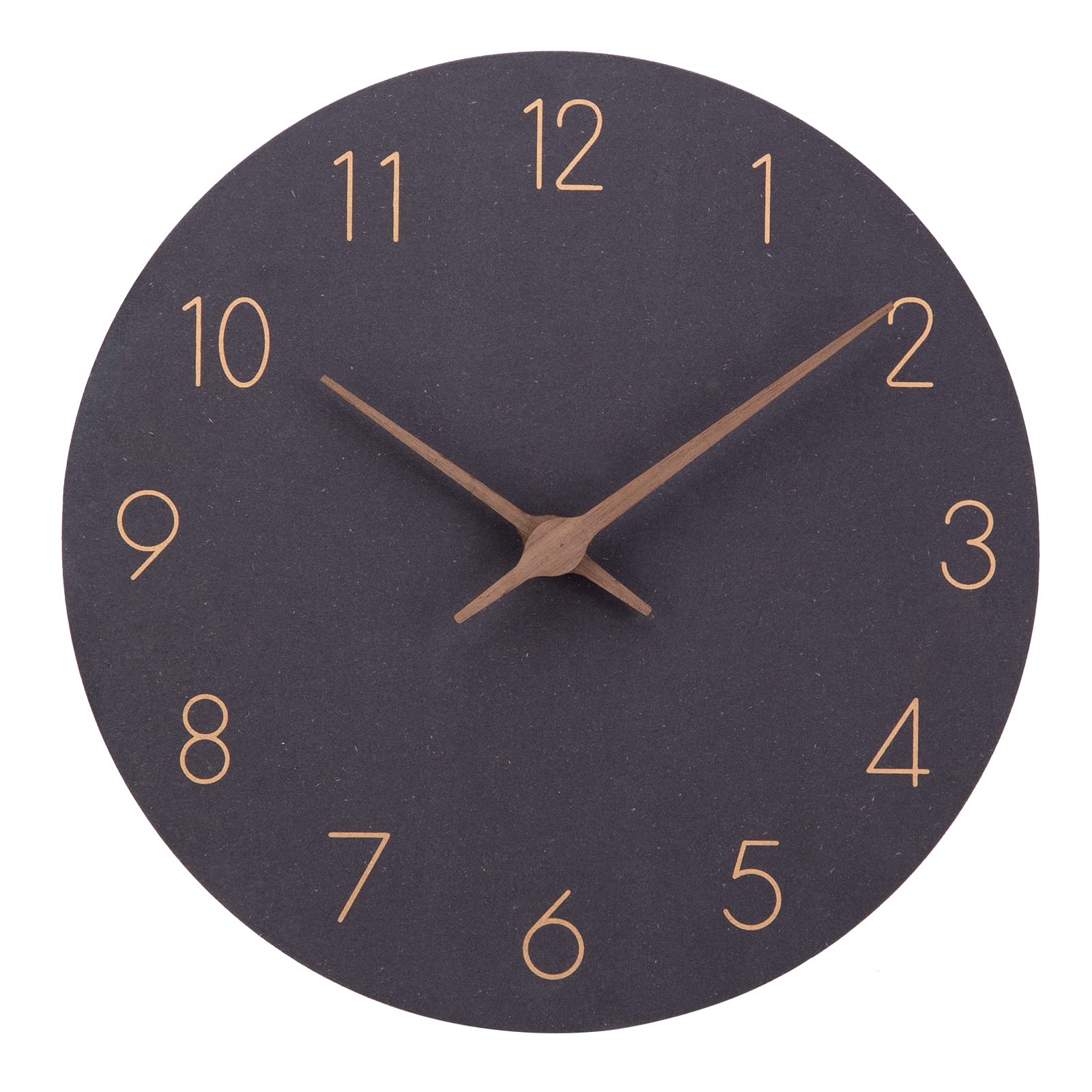Holz Quarz-Wanduhr (30cm) ohne Tickgeräusche für Wohnzimmer, Küche: Batterie-betrieben