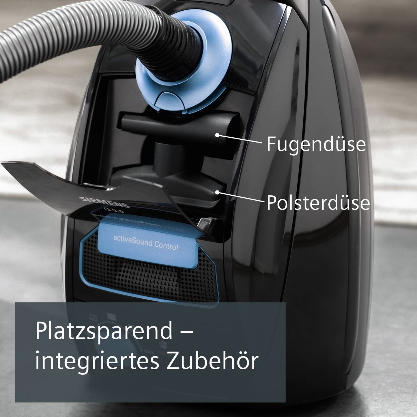 Siemens Staubsauger VSQ5X1230 (Q5.0) mit Beutel: 850W, Extreme Leise, Hygiene-Filter