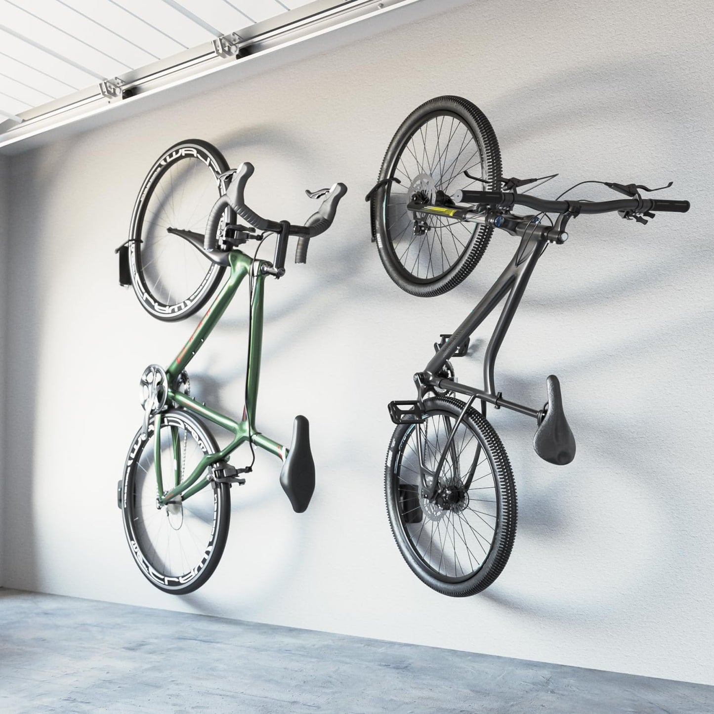 monTEK Schwenkbare Fahrrad Wandhalterung für die Garage | Hält bis zu 30kg (Schwarz)