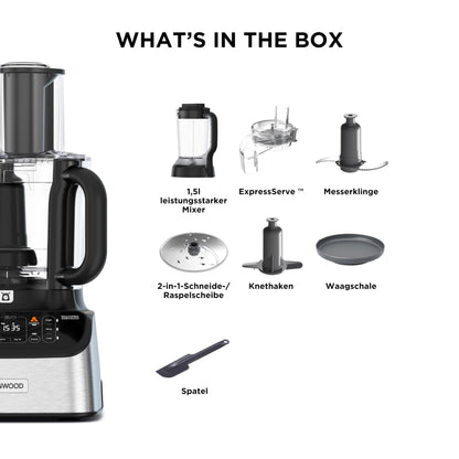 Kenwood 2-in-1 Kompakt MultiPro OneTouch (FDM73.480SS): Integrierte Waage, 1000W (Silber)