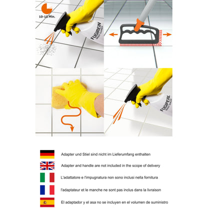 FUGINATOR Fugenbürste: Ergonomische Reinigungsbürste für Fugen, Bad, Küche