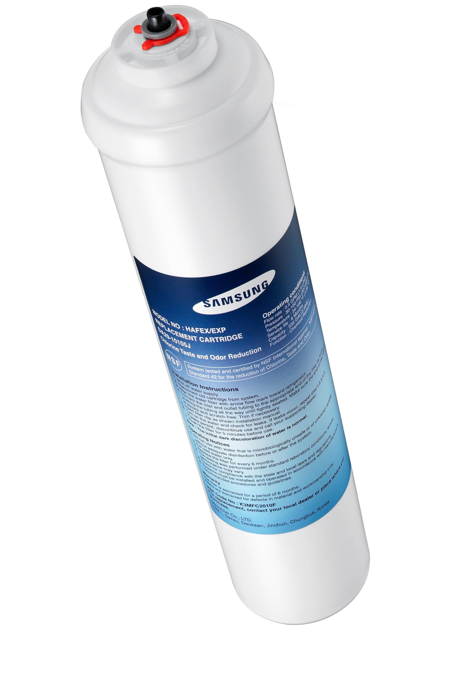 Samsung Externer Wasserfilter (Original-Ersatzteil) HAFEX/EXP für French-Door-Kühlschränke, NSF-zertifiziert