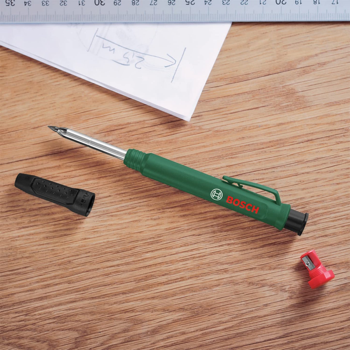 Bosch Home and Garden Tieflochmarker-Bleistift zum Markieren auf Stein, Holz, Papier