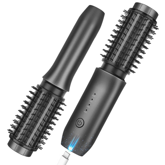 Wireless Reise-Lockenstab-Minibürste für Frauen (7000mAh): USB-Aufladbar mit Negativen Ionen