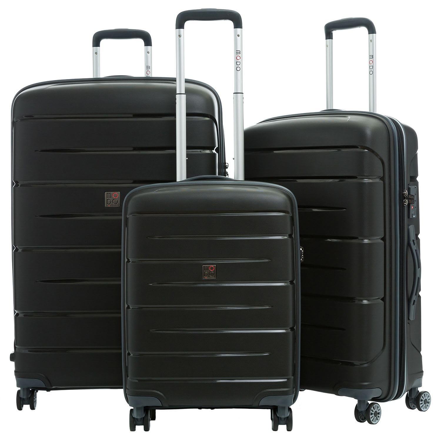 MODO BY RONCATO 'Starlight 2.0' Hartschalen Reisekoffer-Set (3-teilig): TSA Schloss, Schwarz