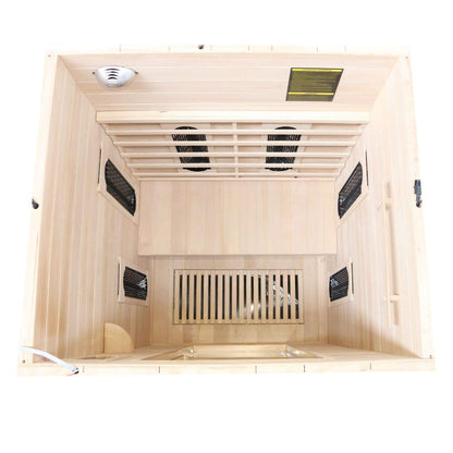 Dewello® Infrarotsauna 'Laval Plus' (135x105cm) für 1-2 Personen aus Hemlock-Holz, LED, Bluetooth