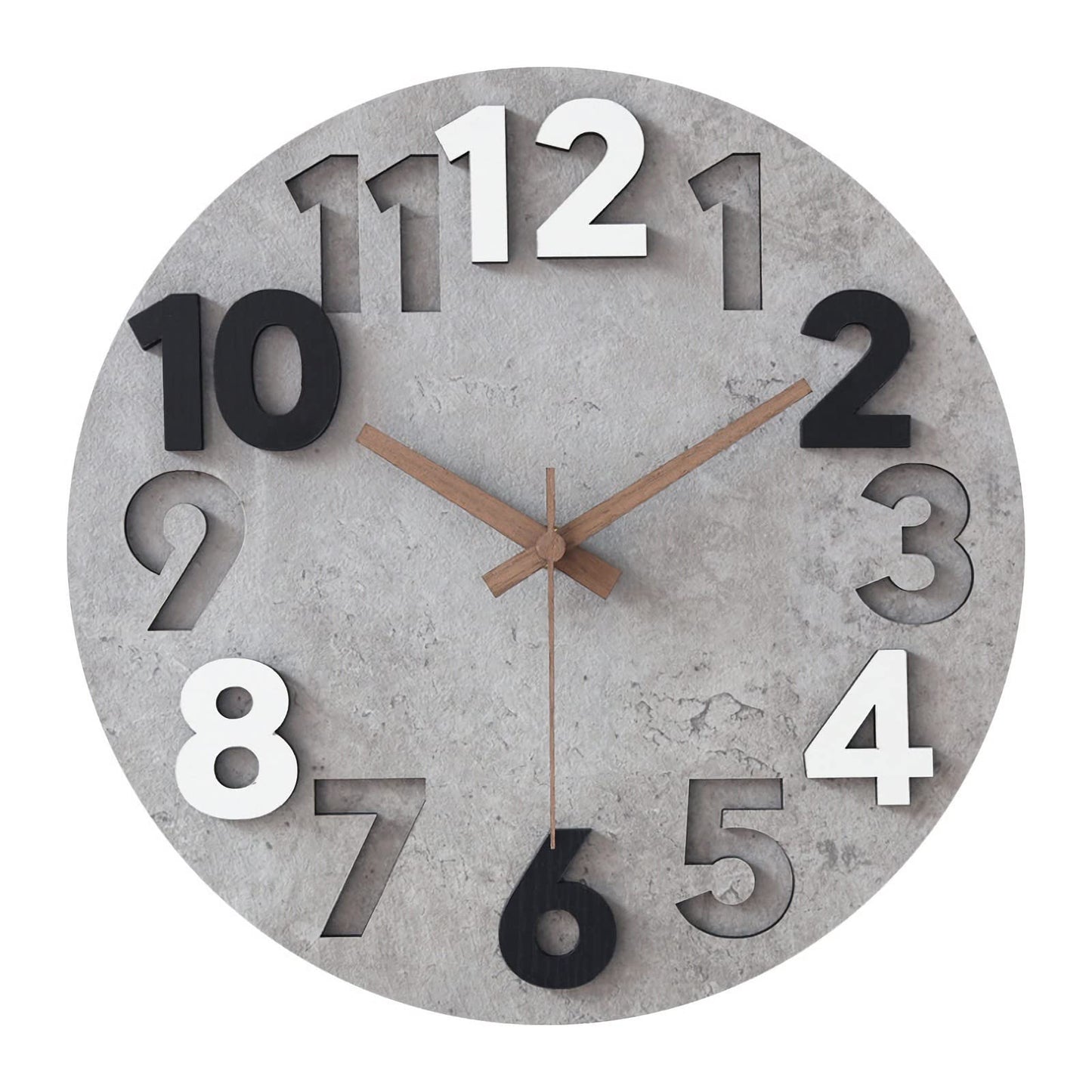 Stellarize Modern Holz 3D-Wanduhr (30cm) ohne Tickgeräusche für Wohnzimmer, Küche, Büro