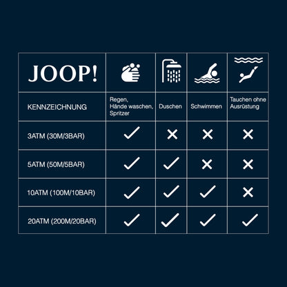JOOP! Leder Analog Quarz-Armbanduhr für Damen: Blau inkl. Geschenk Box
