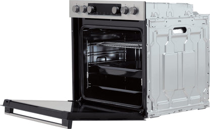 Gorenje Heißluft-Einbauherd-Set Inox (77L BigSpace): Glaskeramikkochfeld, AquaClea, PizzaMode, AirFry